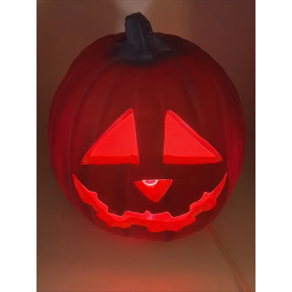 VTG Rare 1995 Trendmasters Pink Jack O Lantern Pumpkin Light Up Foam Blow Mold